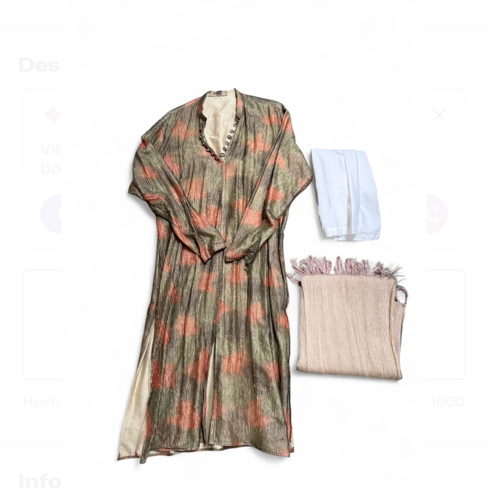 Men’s Green Orange Sherwani Set 48” Chest Ethnic Outfit